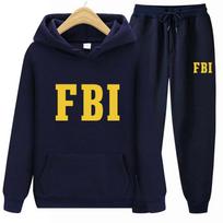 FBI Spaudiniai Vyriški Moteriški Gobtuvukai Sportiniai Kostiumai Jogger Kelnės Stori Šilti Drabužiai S yellow