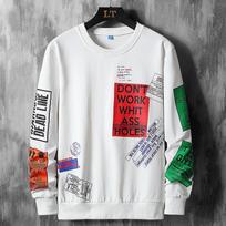 Megztinis ilgomis rankovėmis Vyriškas megztinis apvaliu kaklu XXXXL white