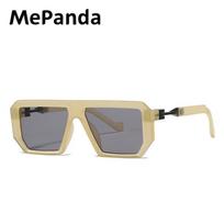 MePanda Unisex kvadratinių rėmelių lauko kelionių madingi akiniai nuo saulės, UV400 smėlis/pilka