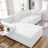 Neperšlampami sofos užvalkalai Vienspalviai kampiniai sofos užvalkalai Elastingi sofos užvalkalai Svetainės sofos rinkinys naminiams gyvūnėliams vaikams 1 seater 90-140cm balta