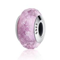 S925 Sterlingas Sidabras Murano Stiklas Raudoni Karoliukai Mėlyni Rožiniai Violetiniai Apvalus Pakabukas Plata De Ley S925 Originaliam Apyrankės Papuošalui white