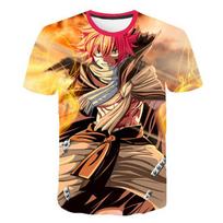 Anime Fairy Tail Natsu 3D spausdinimas Lucy ir Erza Cosplay marškinėliai laisvalaikio trumpomis rankovėmis marškinėliai japonų animacinių filmų mados viršūnės XXXL pilka spalva