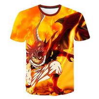 Anime Fairy Tail Natsu 3D spausdinimas Lucy ir Erza Cosplay marškinėliai laisvalaikio trumpomis rankovėmis marškinėliai japonų animacinių filmų mados viršūnės XXXL smėlis