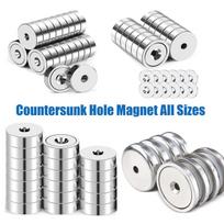 Neodimio magnetai su skylutiniu retųjų žemių skyliniu magnetu, skirtu šaldytuvo kruizinėms užuolaidoms „pasidaryk pats“ 10x3-3mm 20pcs