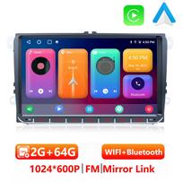 2 USB Android 2Din 9 colių automobilio radijas, skirtas VW Volkswagen Golf POLO PASSAT B6 CC JETTA TIGUAN TOURAN daugialypės terpės grotuvas 4-core 2GB+64GB