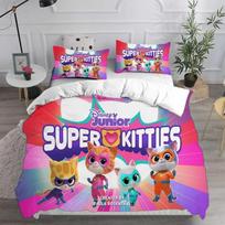 Anime Super Kitties Patalynės Komplektai Antklodė Antklodė Lovos Užtiesalas Antklodės užvalkalas Pagalvės užvalkalų Komplektai Vaikų Suaugusiųjų Dydis Namų Tekstilė 70x133cm 2pcs white