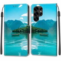 Prabangus dažytas odinis dėklas Piniginės knygos stiliaus apsauginis dangtelis, skirtas Samsung Galaxy S25 S24 S23 S22 S21 S20 Plus Ultra / Samsung A36 A26 A16 A06 A55 A35 Samsung A36 5G/A56 5G