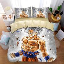 Anime Dragon-Ball patalynės komplektas, Dragon-Ball antklodės užvalkalas, antklodės užpildo užvalkalo komplektas, Super Saiyan patalynės komplektas suaugusiems vaikams 200x200cm 3pcs