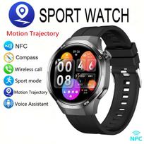 Naujas laikrodis GT 5 Pro sportiniai išmanieji laikrodžiai vyriški GPS takelio kompasas aukštimatis, vandeniui atsparus Bluetooth skambutis NFC išmanioji apyrankė Silicone juoda
