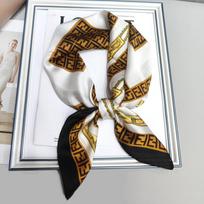 Griežtai atrinktos 70 šilko skaros, moterims skirtos imituoto šilko maži kvadratiniai skarai, retro stiliaus aukštos kokybės plonos universalios profesionalios skaros Square scarf Li brocade 70cm-70cm gray