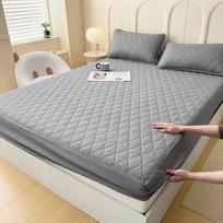 Vandeniui atsparus neslystantis dygsniuotas paklodės užvalkalas-čiužinio apsauga Matching Pillowcase Single [48*74cm] gray