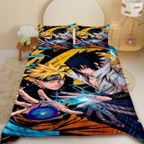 Naruto vaikiškas pledo užvalkalų rinkinys Uchiha Sasuke Uzumaki patalynės rinkinys Karališkojo, Karalienės, Pilno dydžio mergaitėms, paaugliams berniukams miegamojo dekoravimui EU Single 135x200cm brown