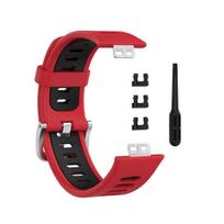 Dirželis Huawei Watch Fit apyrankei, išmanus silikoninis laikrodžio dirželis, apyrankė, Watch fit Special Edition apyrankė, spausdinimo priedai, sportinis only  the  strap raudona juoda spalva