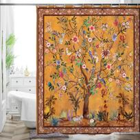 Bohemiškos gėlės vonios užuolaida Spalvotas boho gėlių raštas Gražus ryškus poliesterio audinio audinys Dušo užuolaida voniai 300x180CM