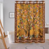 Bohemiškos gėlės vonios užuolaida Spalvotas boho gėlių raštas Gražus ryškus poliesterio audinio audinys Dušo užuolaida voniai 240x180CM orange