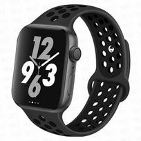 Sportinis dirželis Apple Watch 44mm 40mm 42-38-41mm 45mm su oro skylutėmis, silikoninė apyrankė iWatch Series 8/7 6 SE 5 4 3 Ultra 2 49mm 41mm 40mm 38mm&S-M black