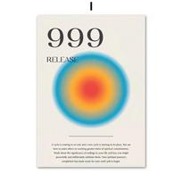 Šiuolaikiniai Angelų Numeriai Aura Sienos Menas Plakatai Optinis Gradiento Spalvos Estetinis Drobės Tapyba Paveikslai Kambariui Namų Dekoras 21x30cm No Framed orange