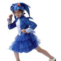 Sonic Cosplay Kostiumas Kombinezonas Vaikams Helovinas Vaidmenų Žaidimas Girl,S blue