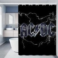 Rock-ACDC Dušo užuolaida Vonios reikmenims Sulankstoma pertvara Vonios užuolaidos Miegamiesiems Vandeniui atsparus audinys Daiktai Rinkinys Ho 120x180cm
