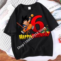 Dragon Ball Goku Vaikų Marškinėliai Gimtadienio Numeris Vaikas Trumpomis Rankovėmis Viršus Madingi Marškinėliai Berniukams Animacinis Anime Mielas Vaikų Drabužiai Dovanos 120 red
