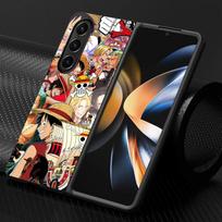 Hard Phone Cover Case for Samsung Galaxy ZFold6 ZFold7 ZFold5 Z Fold 7 6 5 4 3 ZFold3 ZFold4 One Piece Monkey D. Luffy Galaxy Z Fold5 gray