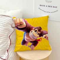 juokingas žaidimas beždžionė D-Donkey Kong B-Bananza Patogus minkštas pagalvės užvalkalas sofai svetainei namų biurui Dekoratyviniai apsauginiai užvalkalai 20x20Inch