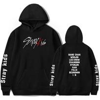Madingi Unisex Stray Kids Kpop Spausdinti Megztiniai su Gobtuvu Palaidinės Lauko Sportinis Gobtuvas S juoda