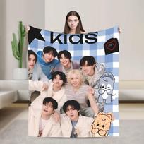 Antklodės Kelionės Biuras Flanelinė Mesti Antklodė Kpop Stray-kids S-skzoo FELIX Svetainei Šiltas Dizainas Kokybiškas Lovatiesė 30x40in