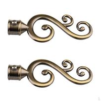 Langų užuolaidų strypo/stulpo galų dangtelio užuolaidų stulpo bėgelio galinės galvutės, tinka 22 mm skersmens strypui, 3 dizainai 1 # Bronze