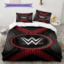 WWE rašto patalynės antklodžių komplektas Antklodės užvalkalas Pagalvės užvalkalas Namų dekoras Dovana (1 * užvalkalas antklodei + 2 * užvalkalai pagalvėms, be užpildo) 135x200cm white