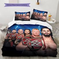 WWE rašto patalynės antklodžių komplektas Antklodės užvalkalas Pagalvės užvalkalas Namų dekoras Dovana (1 * užvalkalas antklodei + 2 * užvalkalai pagalvėms, be užpildo) 135x200cm blue