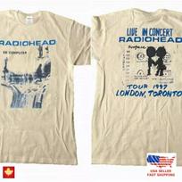 Radiohead Ok Computer Albumai 90-ųjų grafinis Smėlio spalvos T-shirt 2 pusių Medvilninis Gerbėjams Unisex T-shirt L white