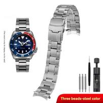 Seiko Nr.. 5 nerūdijančio plieno laikrodžio apyrankė SKX007 SKX009 SRP599 lenkta galinė laikrodžio apyrankė 20mm 22mm metalinė laikrodžio grandinėlė sidabrinė juoda 20mm-width gray