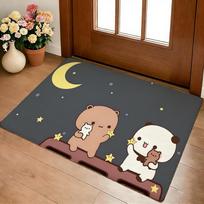 Bubu and Dudu Cute Floor Mat Cozy Flannel Soft Thick Non-Slip Mat for Living Room Bedroom Kitchen Decor Rugs 40x60cm