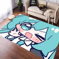 MINISO Mielas H-Hatsune M-Miku Tatamio kilimas Balkonui, Lovos šonui, Žaidimų zonai Neslystantis, Plaunamas kilimėlis Otaku Namų dekoras Laisvalaikio kilimas 60cmx90cm