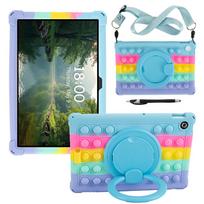 Lenovo Tab TB311FU dėklas 2025 10.1 colio rankenos stovo besisukantis silikoninis dangtelis minkštas apvalkalas Tab 2025 TB-311FU white