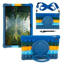 Lenovo Tab TB311FU dėklas 2025 10.1 colio rankenos stovo besisukantis silikoninis dangtelis minkštas apvalkalas Tab 2025 TB-311FU gray