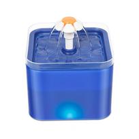 2,5 l tylus katės vandens fontanėlis su LED ir automatiniu išjungimu, gėlių dizainas European Plug + USB blue