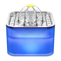 2,5 l tylus katės vandens fontanėlis su LED ir automatiniu išjungimu, gėlių dizainas American Plug + USB