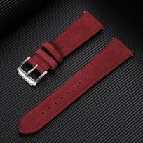 Wristband 18mm 19mm 20mm 22mm Quick Release Soft Suede Strap Brown Business Watch Bands Calfskin Bracelet Women&Men Accessories 18mm raudona