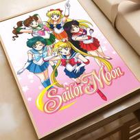 Anime Sailor Moon 5D deimantinė tapyba pilnas apvalus/kvadratinis deimantų mozaikos menas „Pasidaryk pats“ kavinės, baro, kambario sienų dekoras, unikalios dovanos 20x25cm Full Square