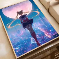 Anime Sailor Moon 5D deimantinė tapyba pilnas apvalus/kvadratinis deimantų mozaikos menas „Pasidaryk pats“ kavinės, baro, kambario sienų dekoras, unikalios dovanos 20x25cm Full Square