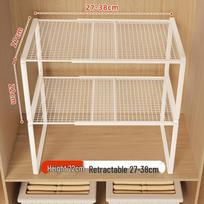 Ištraukiamas drabužių spintos lentynos organizatorius drabužių laikymui ir spintos pertvara Standard beige