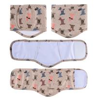 Plaunamos šunų patinų sauskelnės kelnaitės ir apsauginis diržas nuo priekabiavimo S (Waist 25-35cm, Weight 25g) beige