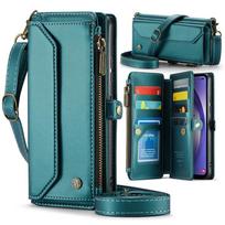 Dirželis Užtrauktukas Odinė Piniginė Kortelių Dėklas Skirtas Samsung Galaxy A56 A55 A54 A53 A35 A36 A15 A16 A17 A13 A14 Per Petį Atverčiamas Dangtelis For Galaxy M13 5G mėlyna