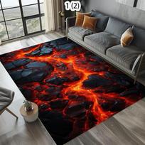 3D Ugnikalnio Uolienų Kilimas Kilimėlis Namų Dekoras Svetainė Miegamasis Grindų Dekoras Ugnikalnio Magmos Dizainas Neslystantys Kilimėliai Miegamojo Dekoras 50x80cm gray