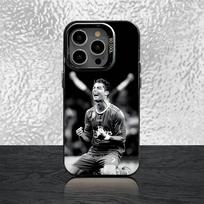 7 FUTBOLOTelefono dėklas iPhone 16,15,14,13,12,11,Pro,Max,Plus,Mini,SE Cr7 R-ROnAlDoS Juodas Saldaininis Matinis Smūgiams atsparus dangtelis iPhone16 black