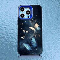Mėlynas drugelis Gražus sparnas Telefono dėklas iPhone 16,15,14,13,12,11,Pro,XS,Max,Plus,Mini,SE Mėlynas saldainis Matinis Atsparus smūgiams Dangtelis iPhone13 gray