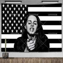 Lana Del Rey Vėliavos Sieninė Gobeleninė Tapiserija Religinės Tapiserijos Kambario Dekoras Estetiniai Meno Plakatai Bendrabučio Dekoras Gobelenai 74x94cm(29x37in) gray