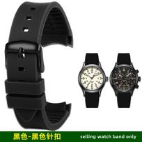 20mm 22mm Arc Mouth silicone watch strap For TIMEX Expedition series watch Series T49963 T49905 Rubber Watch Accessories 20mm width black